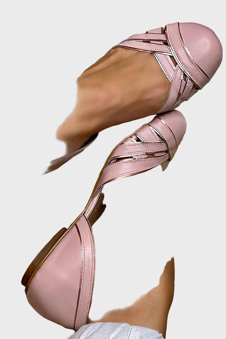 Blush Weave Comfort Flats