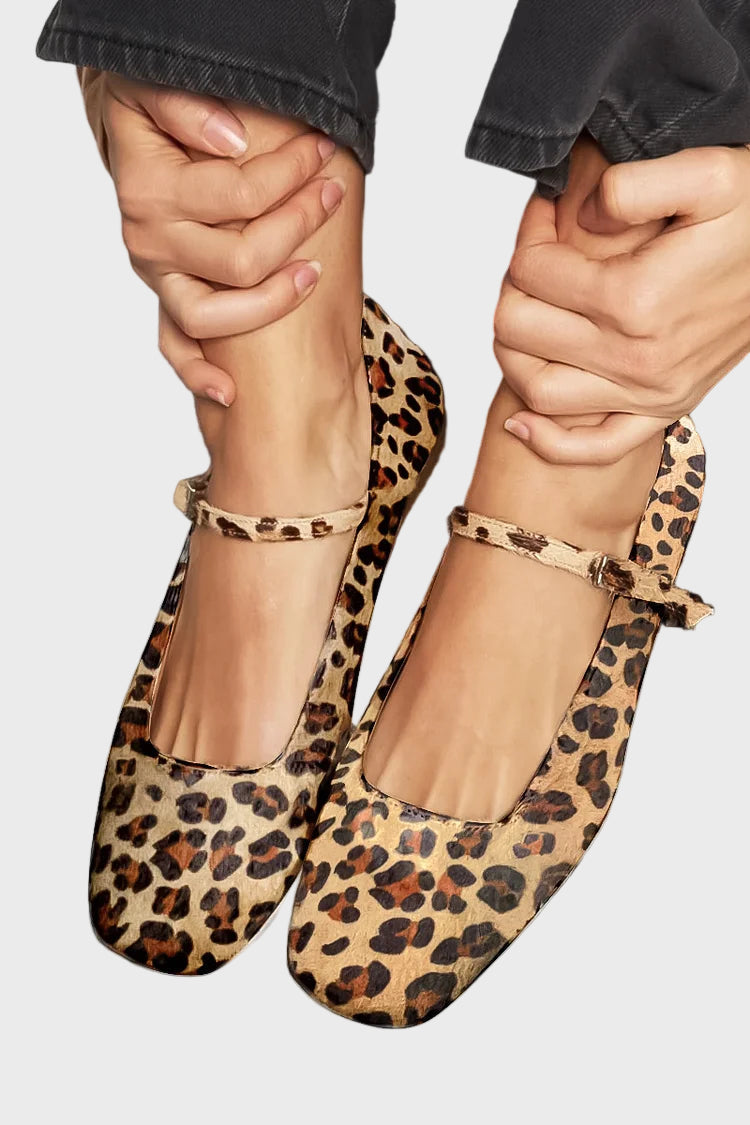 Leopard Mary Janes