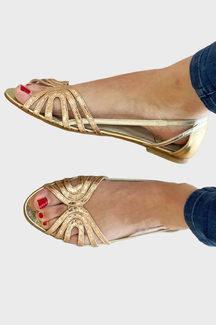 Golden Radiance Slingback Sandals