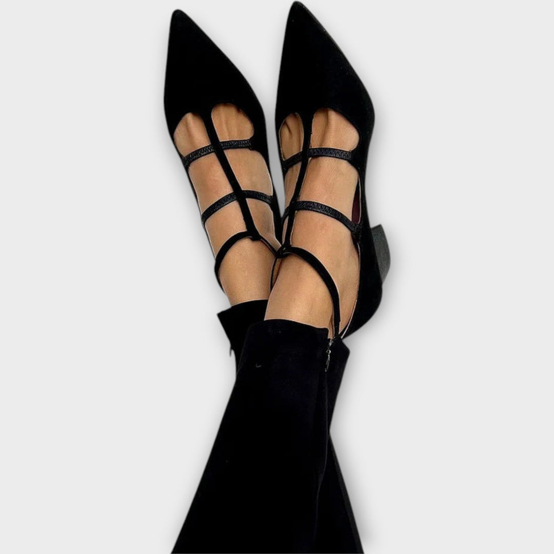 Pointed Toe Heels with Crisscross Straps