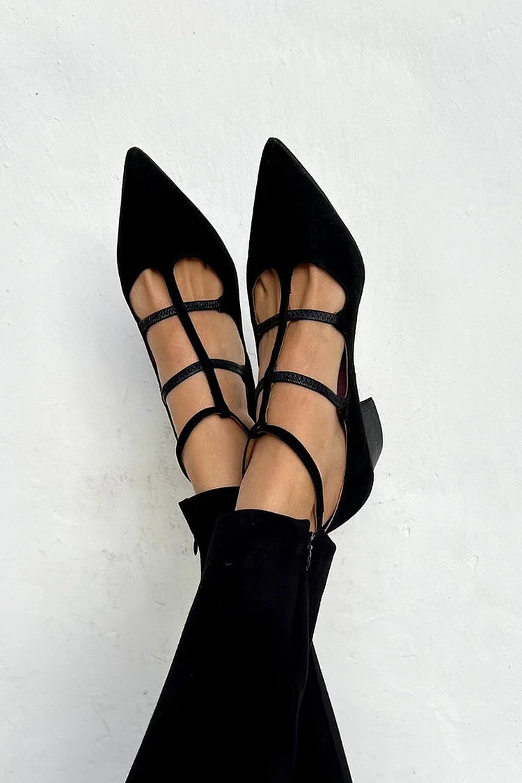 Noir Grace Strappy Heels