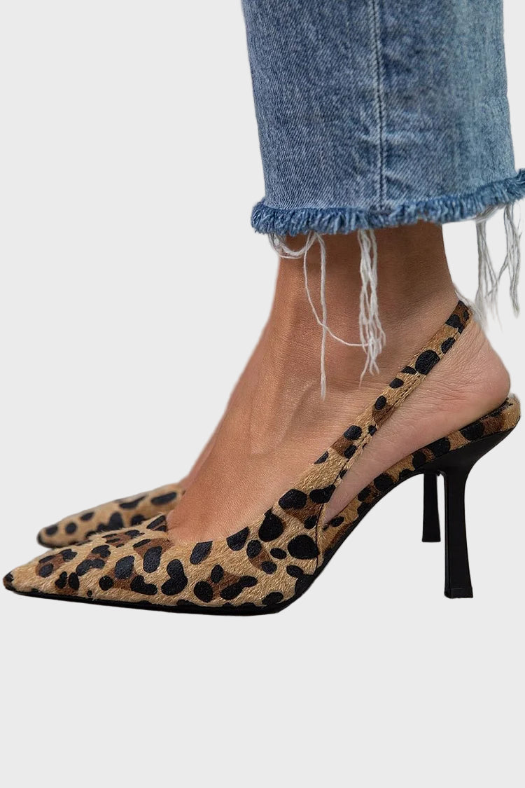 Leopard Elegance Slingback Heels