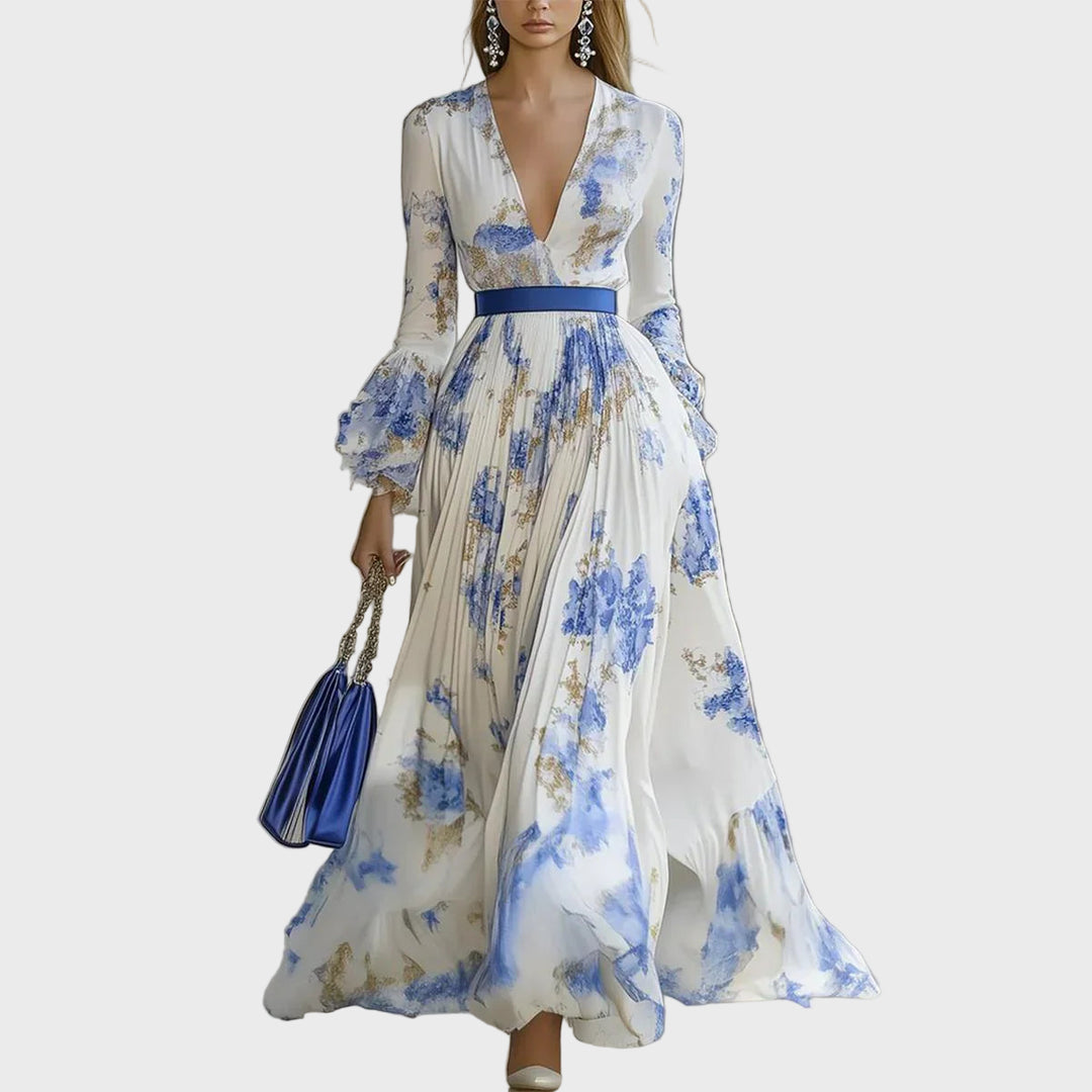 Dazzling White Floral Print Maxi Dress