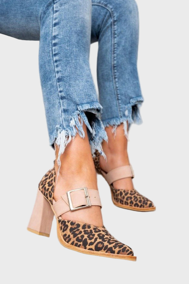 Savanna Chic Buckle Heels