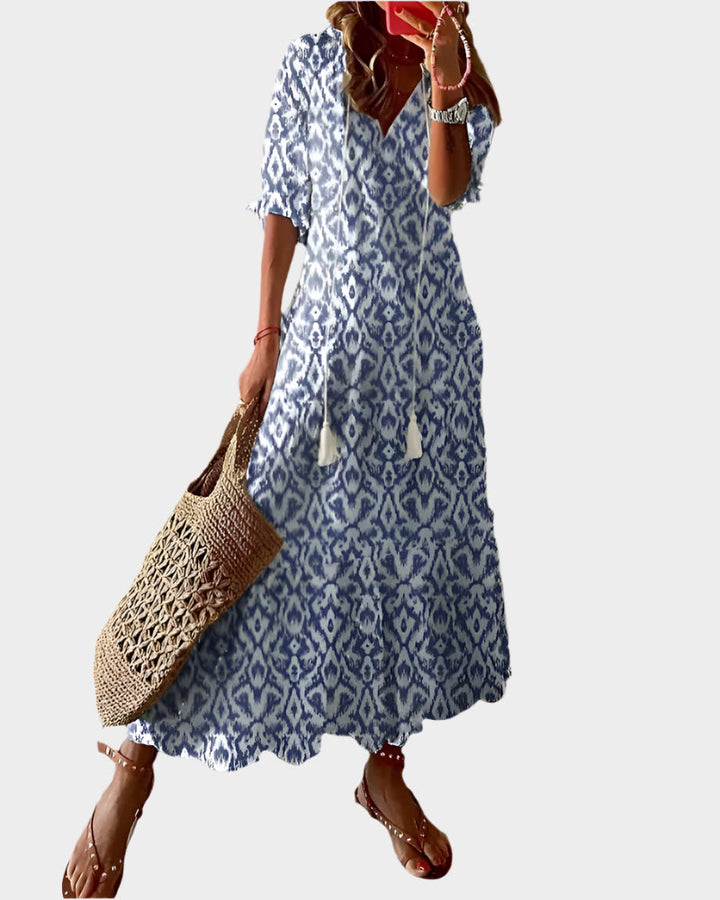 Vintage Dress with V-Neckline