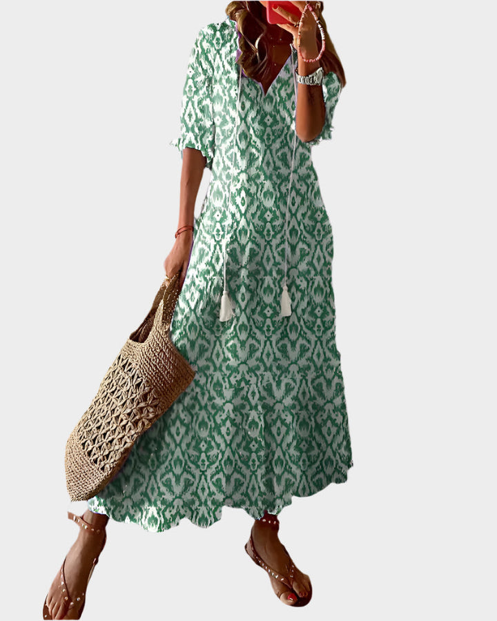 Vintage Dress with V-Neckline