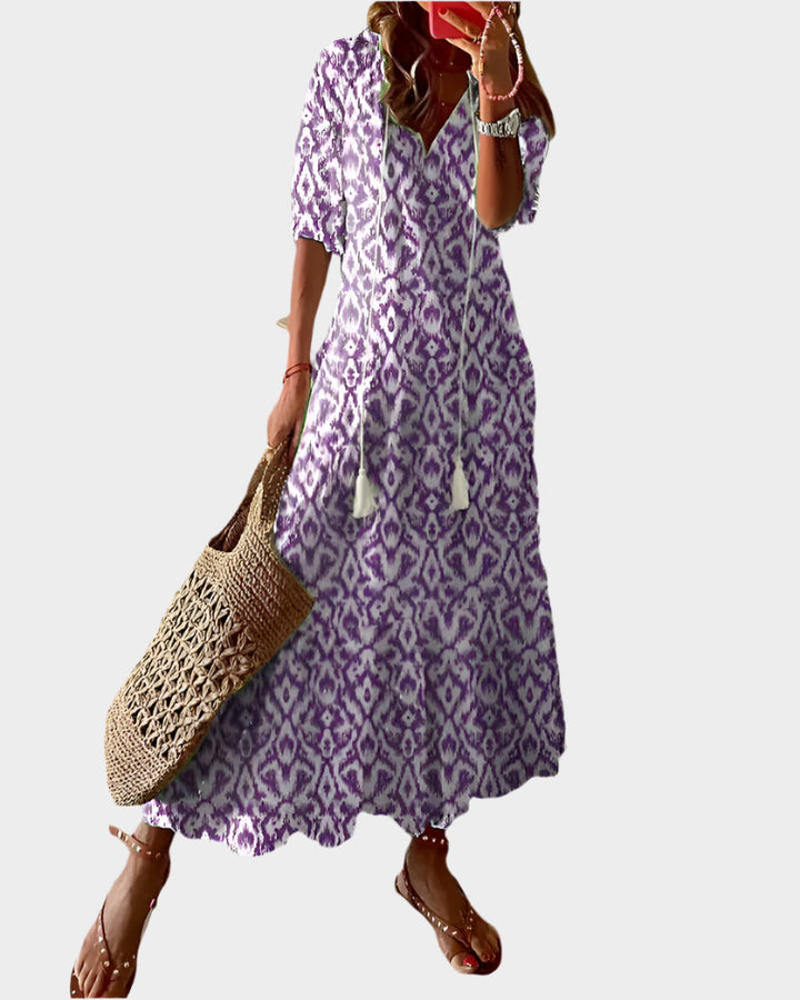 Vintage Dress with V-Neckline