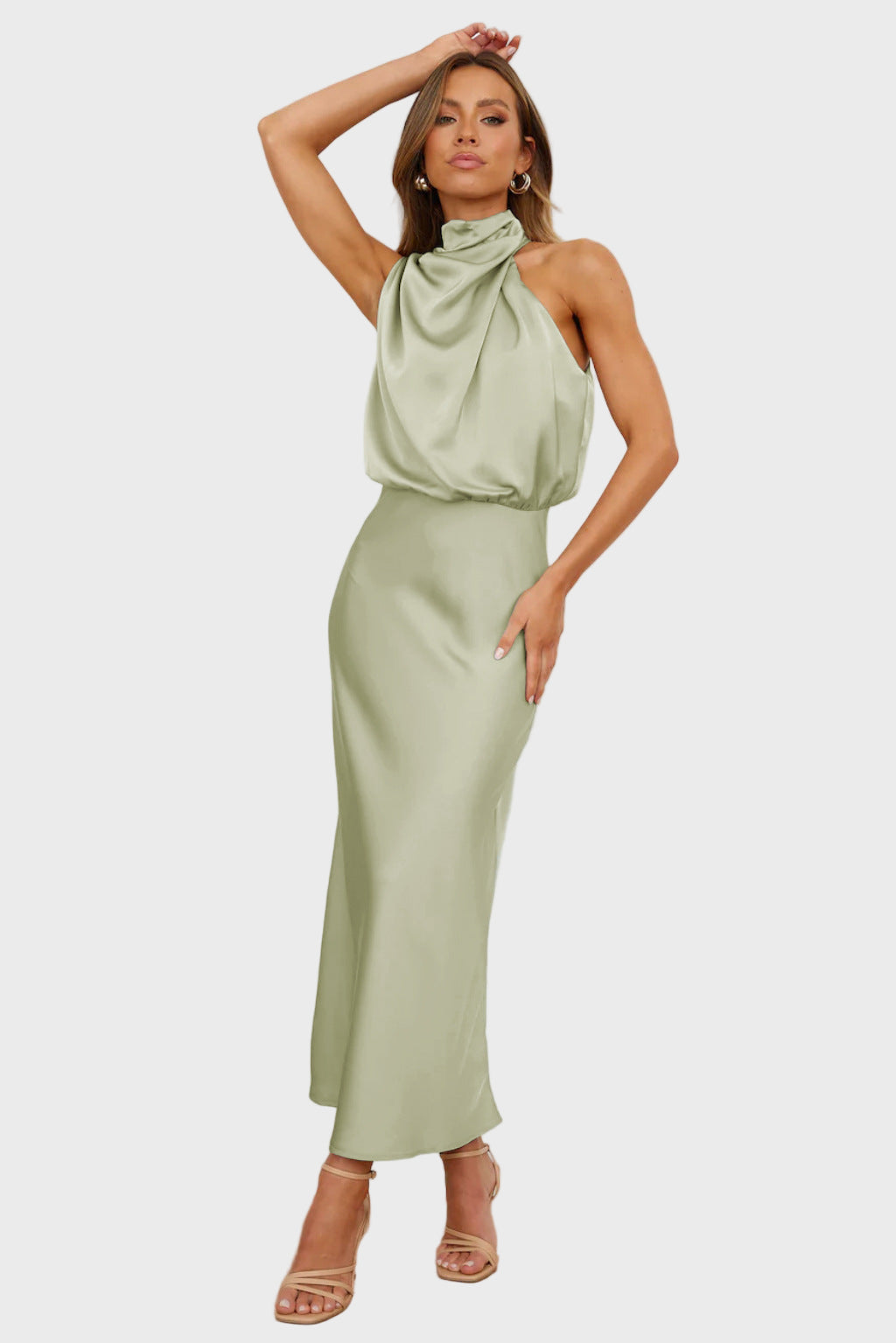 Grace High-Neck Midi Dress