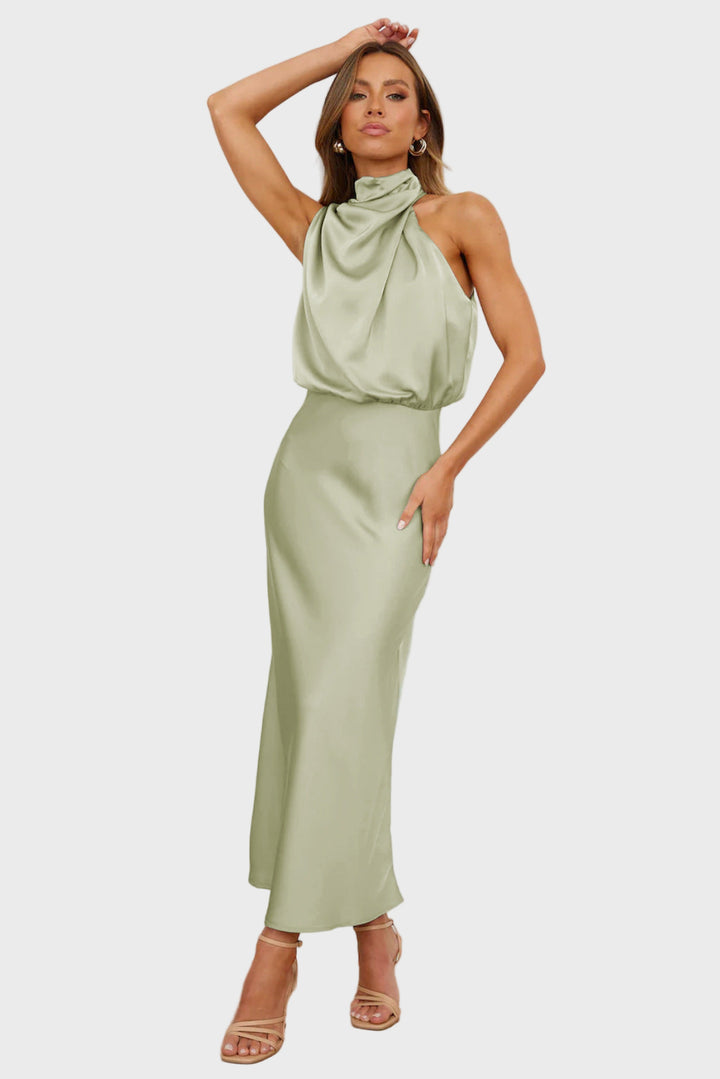 Grace High-Neck Midi Dress