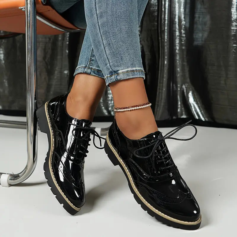 Glossy Black Oxford Brogues