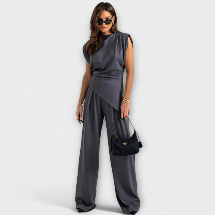 Asymmetrical Set with Dramatic Shoulders
