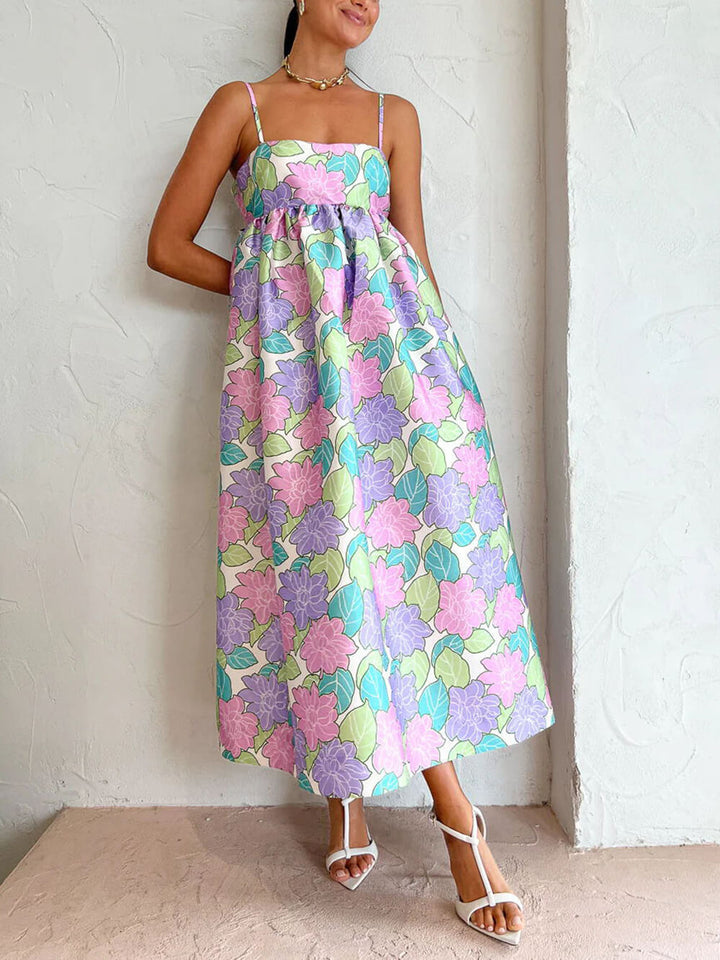 Beautiful strapless backless printed dress