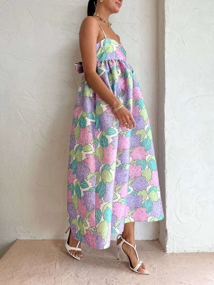 Beautiful strapless backless printed dress