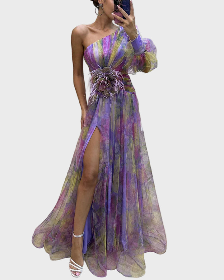 Enchanted Bloom One-Shoulder Maxi Dress