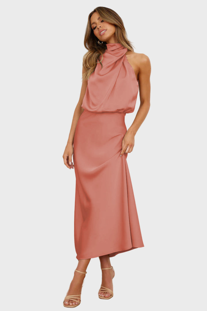 Grace High-Neck Midi Dress