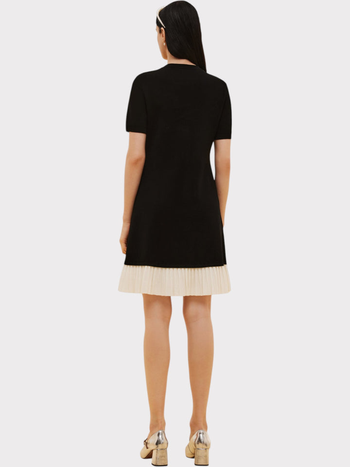 Pleated Contrast Charm Dress