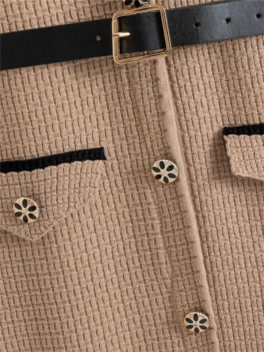 Classic Harmony Contrast-Trim Dress