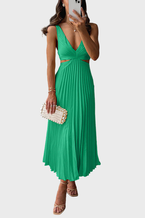 Pleated Midi Dress