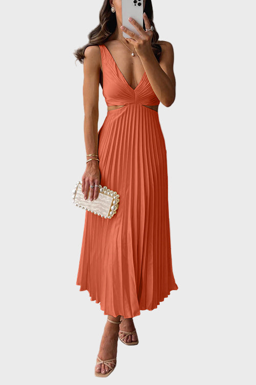 Pleated Midi Dress