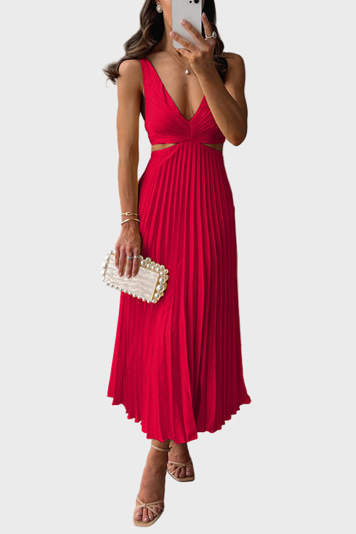 Pleated Midi Dress