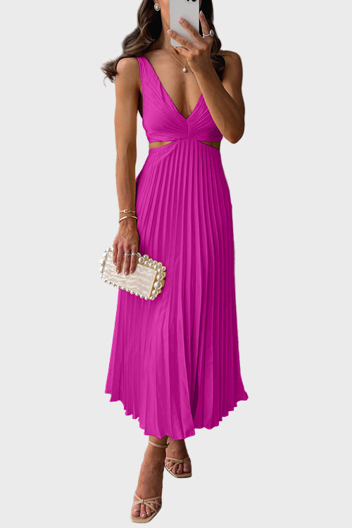 Pleated Midi Dress
