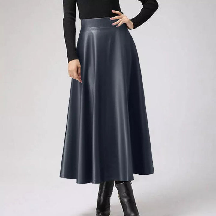 Elegant High-Waist Faux Leather Maxi Skirt