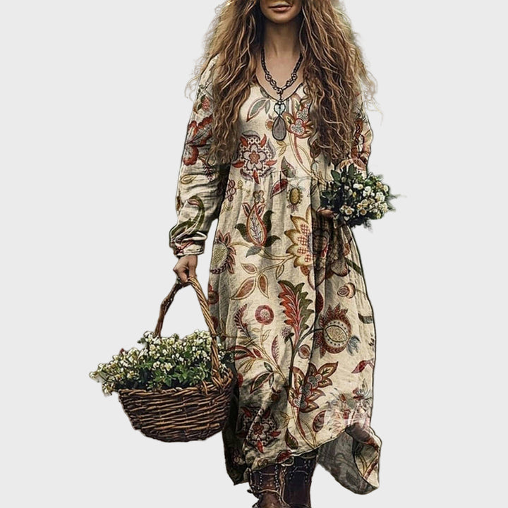 Woodland Bloom Bohemian Maxi Dress