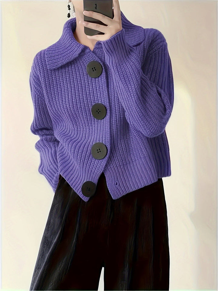 Amber Glow Chunky Button Cardigan