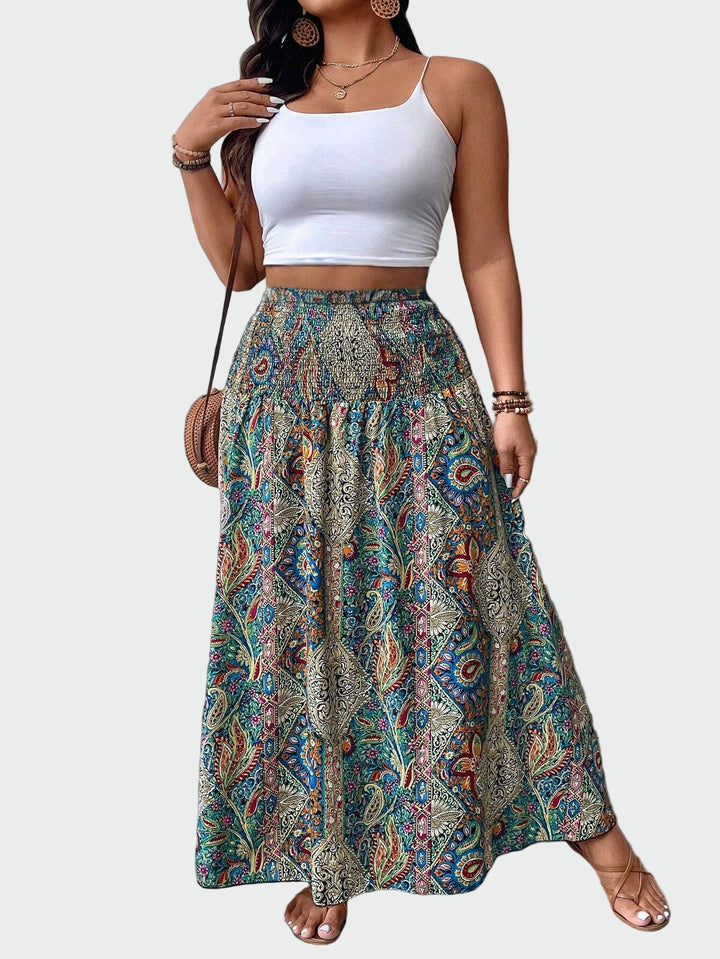 Boho Printed Maxi Skirt