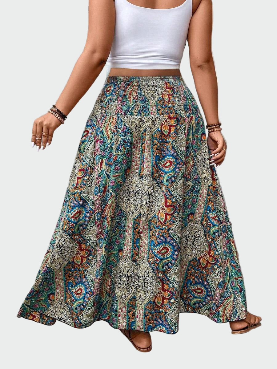 Boho Printed Maxi Skirt