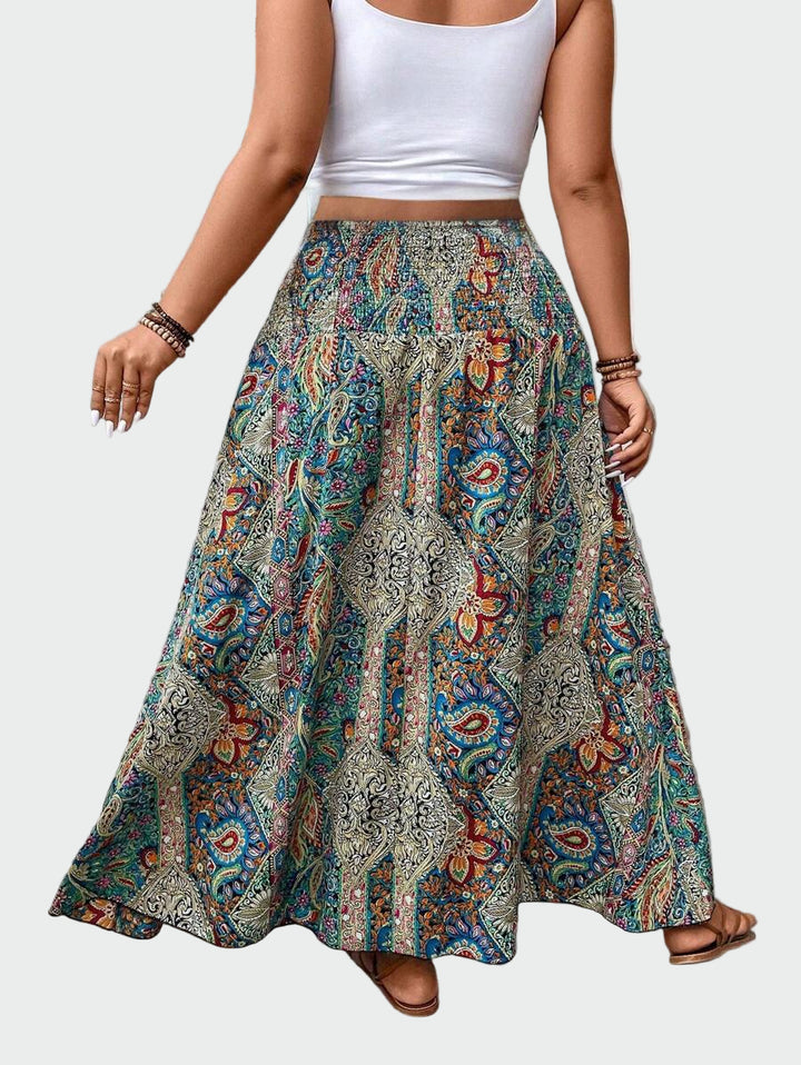 Boho Printed Maxi Skirt
