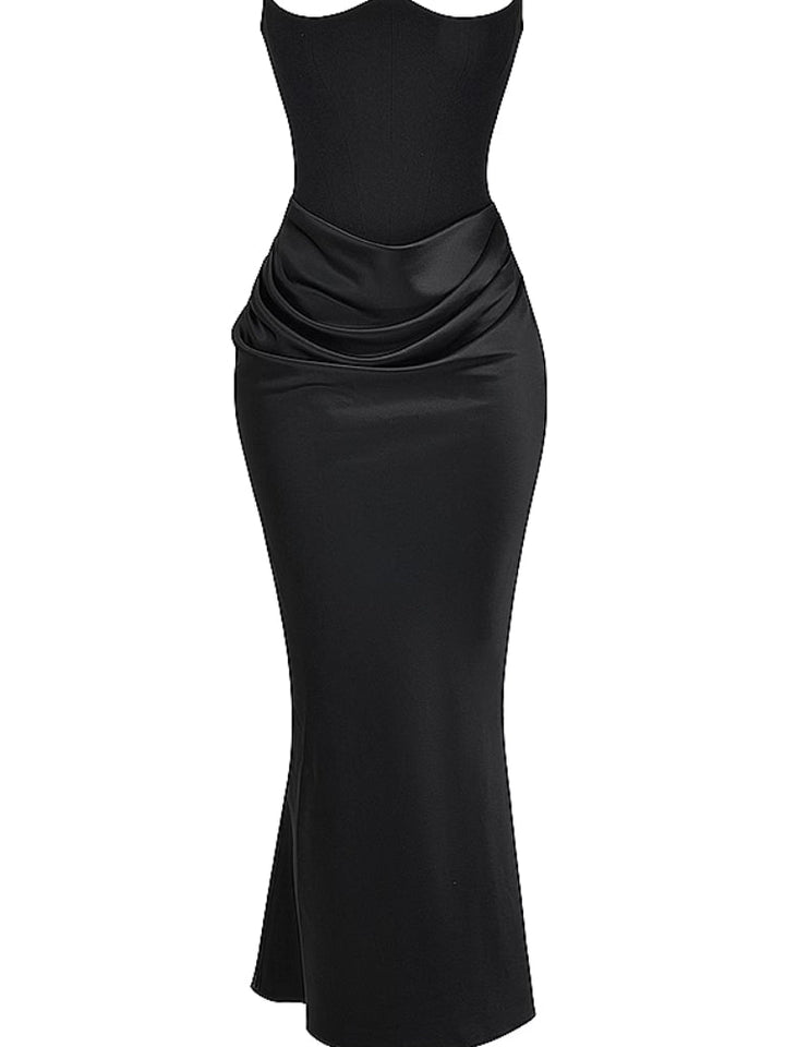 black strapless cocktail dress