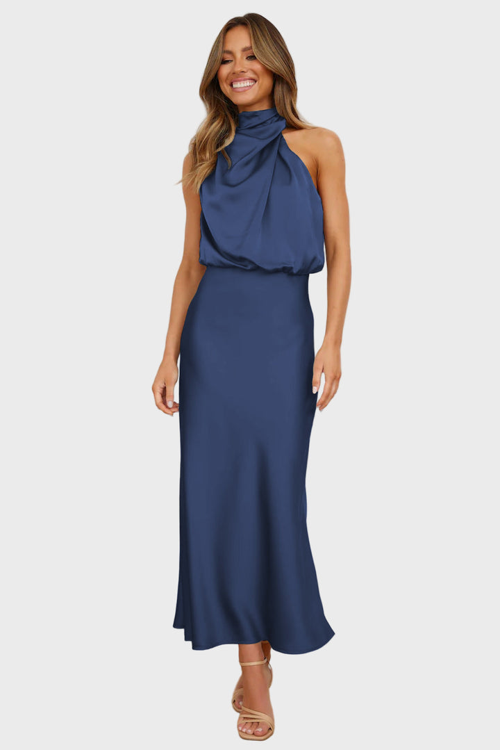 Grace High-Neck Midi Dress