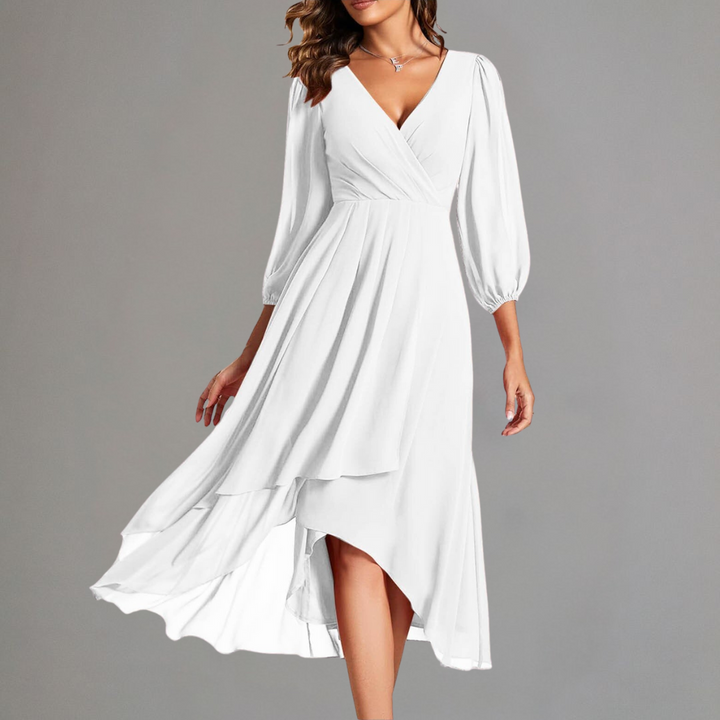 Rust Elegance Flowing Midi Dress