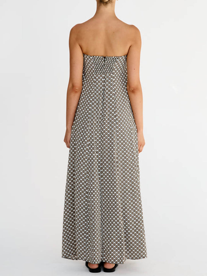 Bohemian Maxi Dress with Diamond
