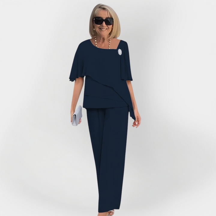 Elegant Double Set Blouse and Pants