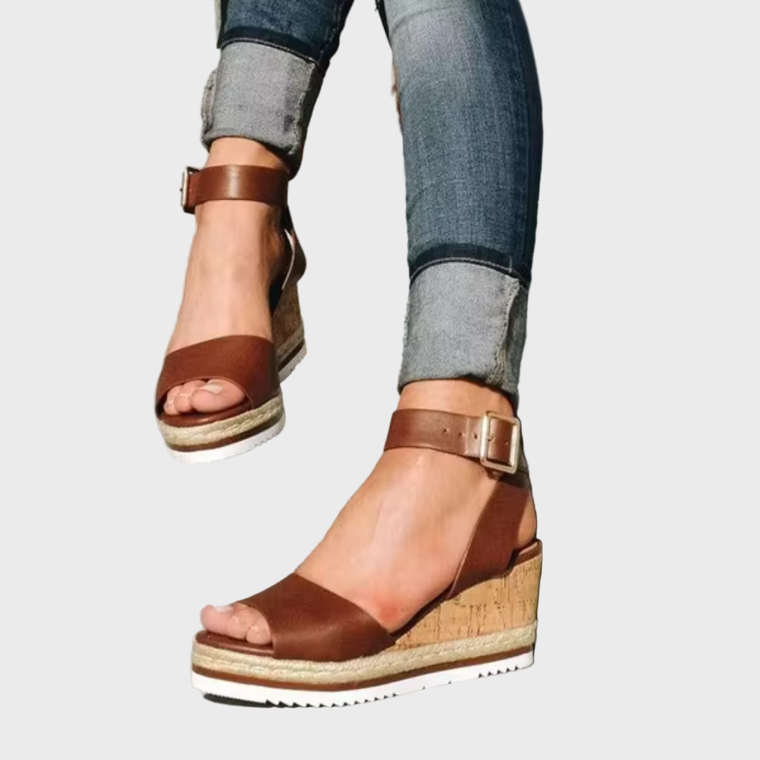 Urban Luxe Ankle Strap Wedge Sandals