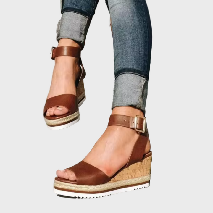 Urban Luxe Ankle Strap Wedge Sandals