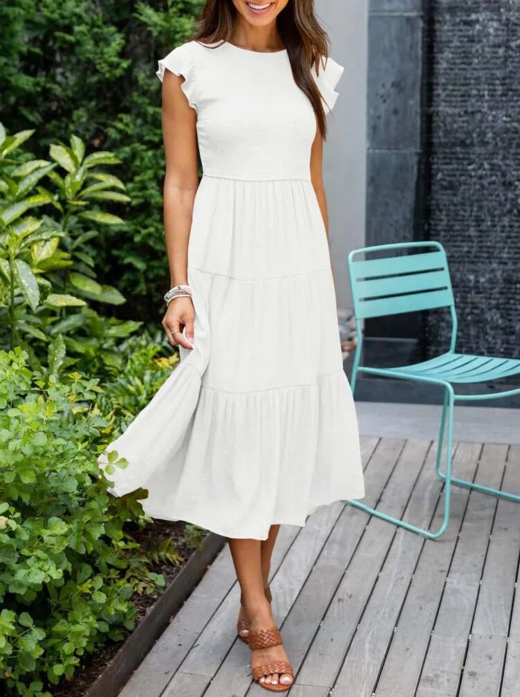 Rustic Charm Tiered Midi Dress