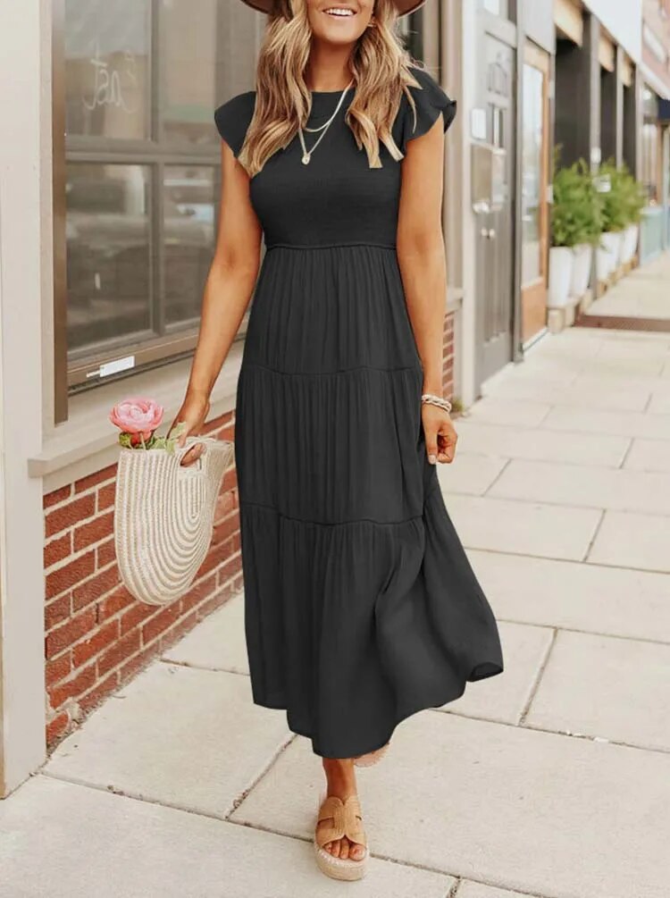 Rustic Charm Tiered Midi Dress