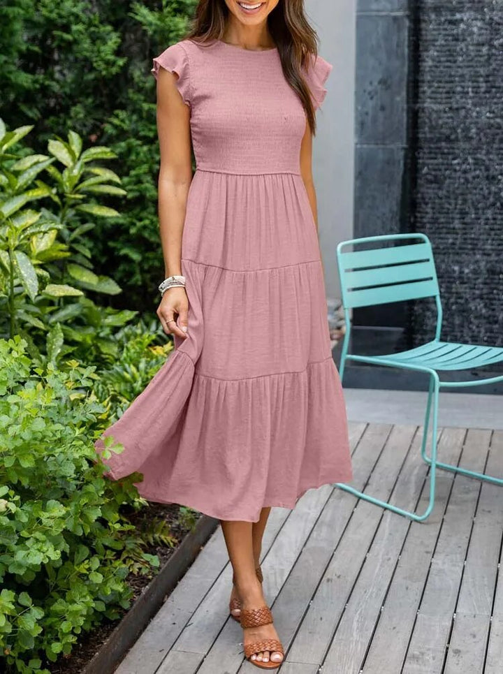 Rustic Charm Tiered Midi Dress