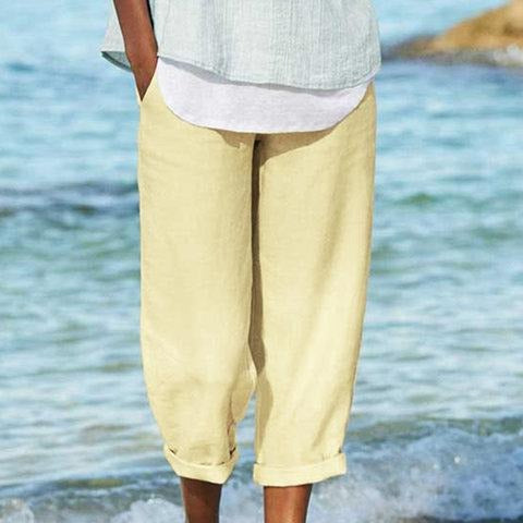 Seabreeze Relaxed Linen Capri Pants