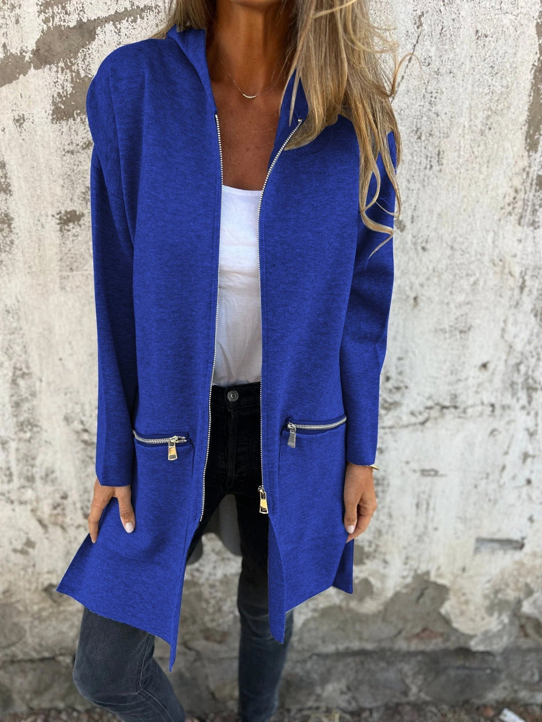 Camel Chic Longline Hoodie Cardigan