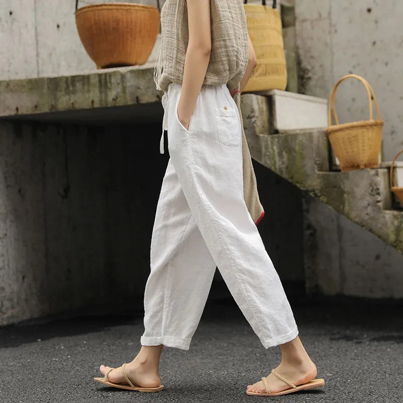Serene Linen Drawstring Pants