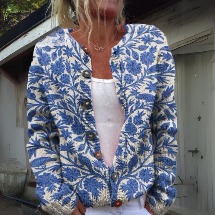Blue Bloom Vintage Knit Cardigan