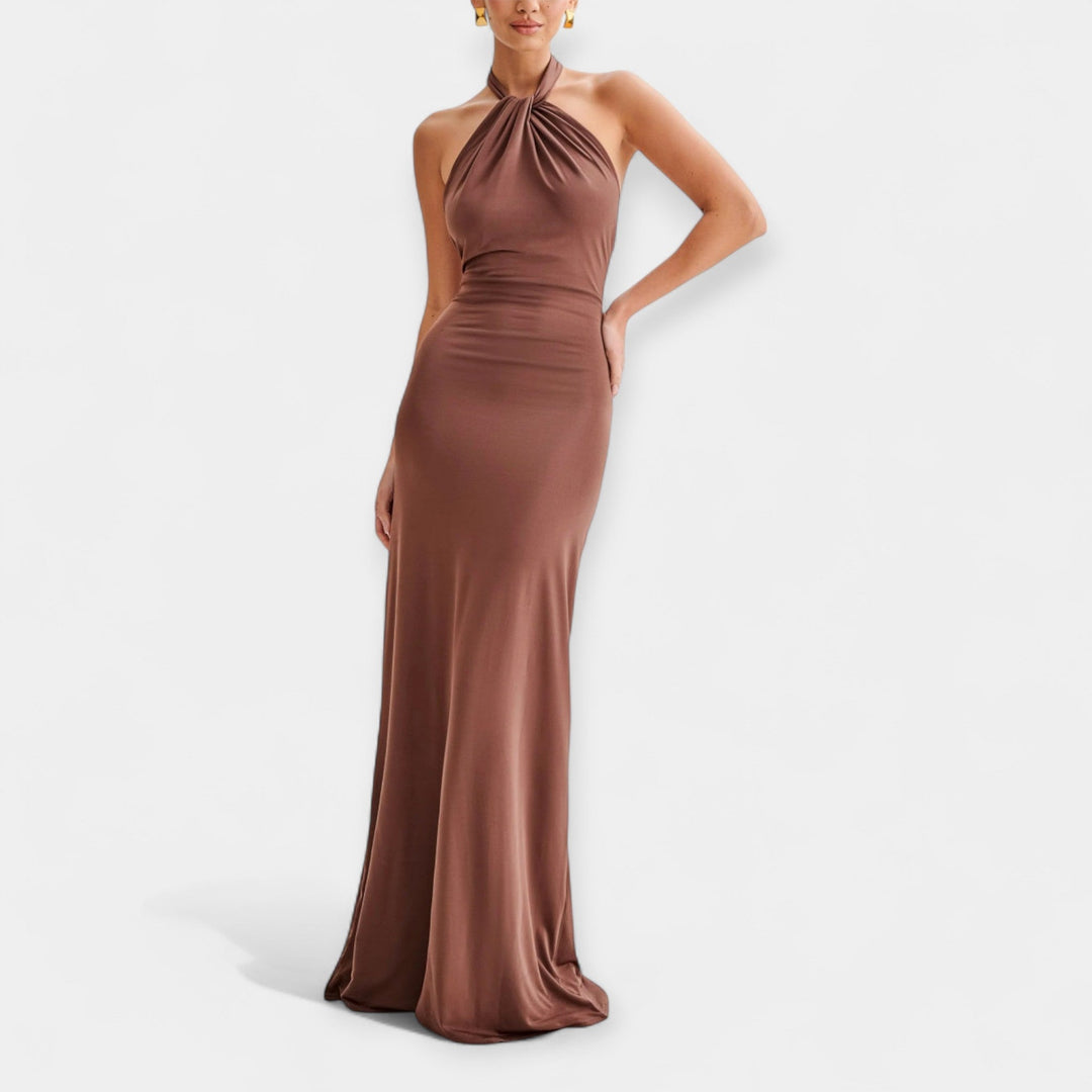Maxi Dress with Neck Tie
