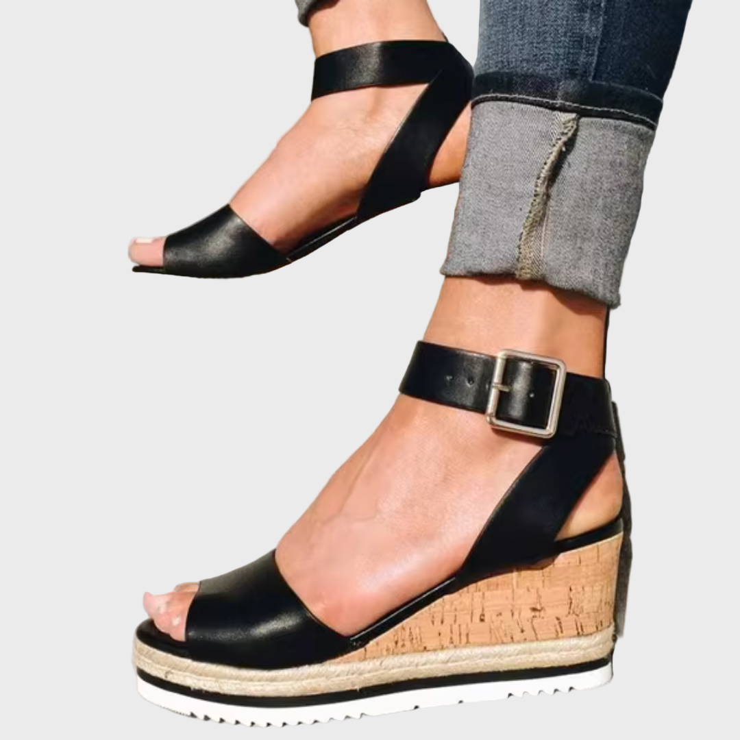 Urban Luxe Ankle Strap Wedge Sandals