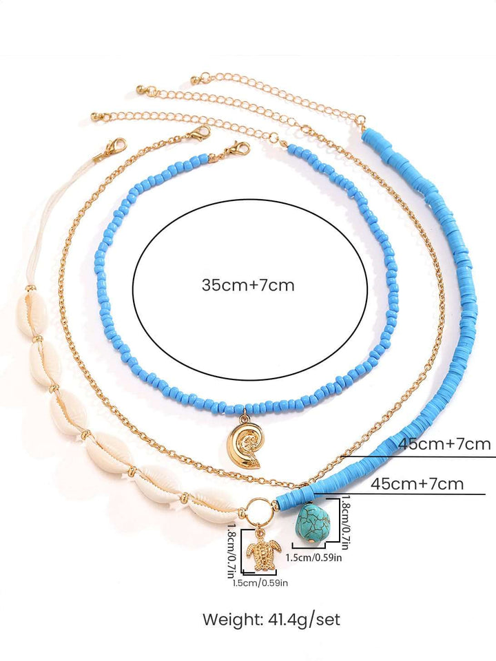 Bora Bora Shell Necklace in Multi-Layered Gold