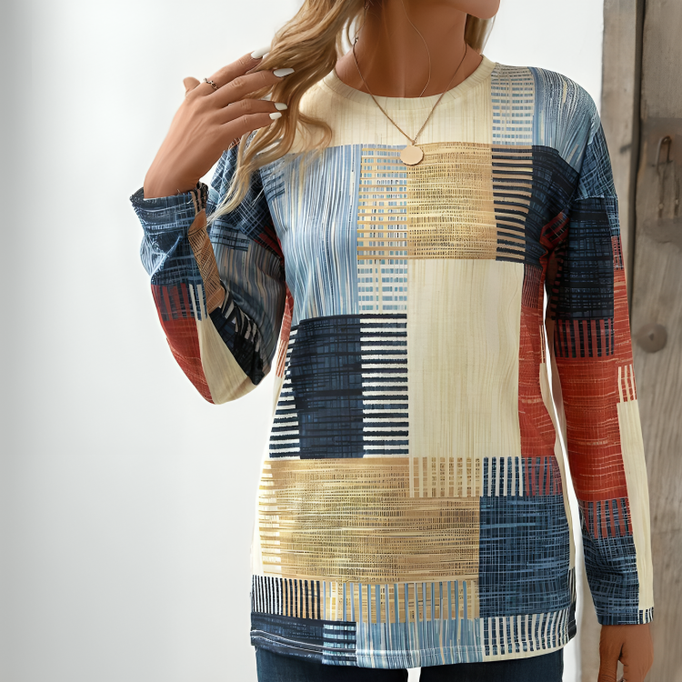 Autumn Mosaic Long Sleeve Top