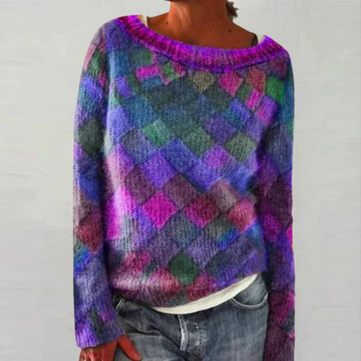 Aurora Patchwork Knit Sweater